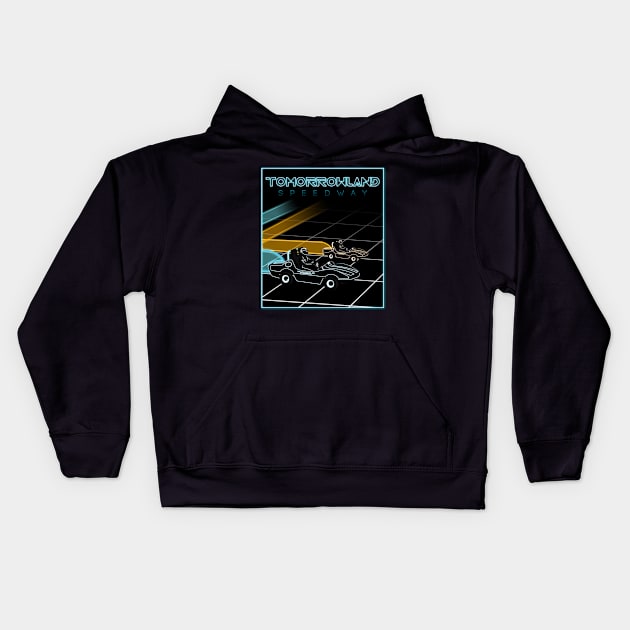 Tomorrowland Light Racers Kids Hoodie by MagicalMeltdown